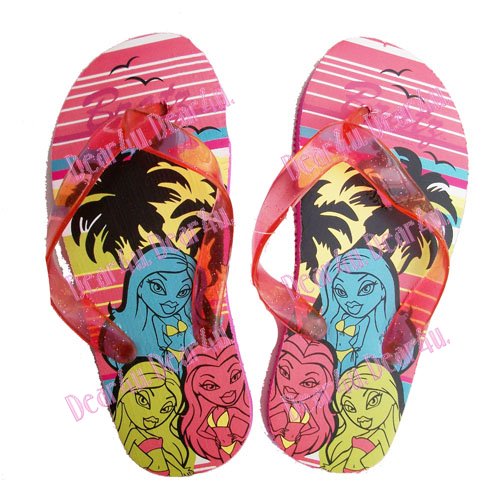 Girls kids summer beach sandals thongs flip flops - Bratz pink - Click Image to Close
