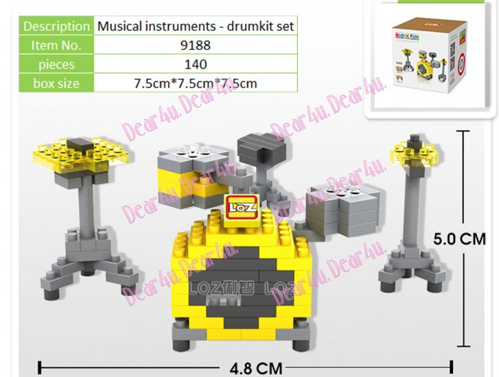 Musical instruments LOZ iBLOCK Micro Mini Building Lego set - Click Image to Close