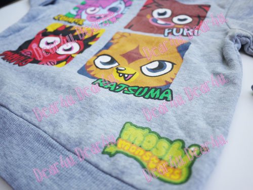 Boys Moshi Monsters grey Jumper hoodie hooded top - Click Image to Close