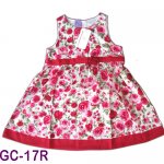 Girls red flower pinafore dress - Roses