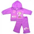 Girl Minnie Mouse Hooded zipup Tracksuit 2pcs - Purple