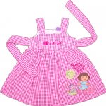 Dora pink check yoke summer dress