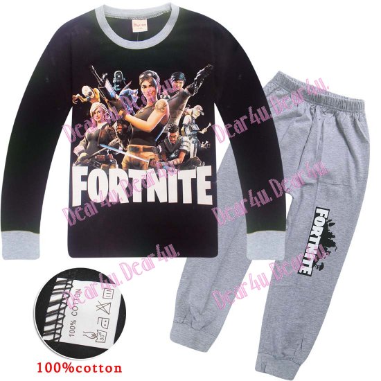 Boys FORTNITE 100% cotton long sleeve pjs outfit - A - Click Image to Close