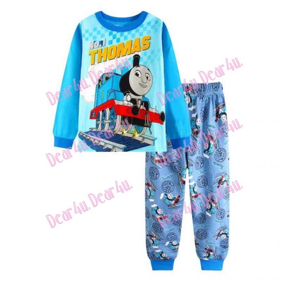 Babies boys long sleeve cotton 2pcs pyjama pjs - Thomas - Click Image to Close