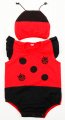 Unisex baby cotton Romper with hat - ladybug