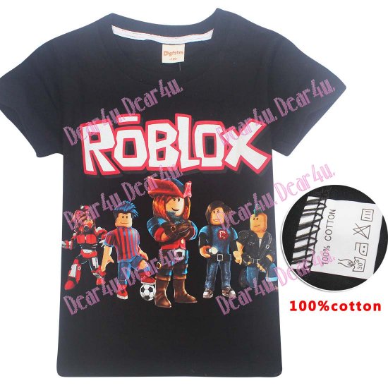 Boys ROBLOX 100% cotton T-shirt - black - Click Image to Close