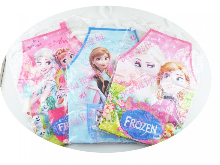 Girls kichen chef craft cooking apron with sleeves - frozen pink - Click Image to Close