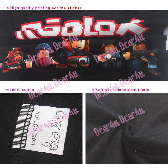 Boys ROBLOX 100% cotton T-shirt - black - Click Image to Close