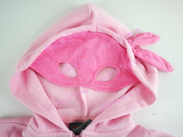 Girls fleecy hoodie with half mask jacket - Ninja Turtle TMNT - Click Image to Close