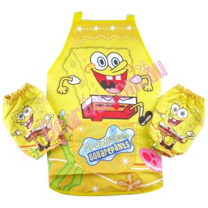 Boys Girls kichen chef craft cooking apron wz sleeves-Sponge Bob