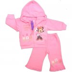 Girl Minnie Mouse Hooded zipup Tracksuit 2pcs - pink