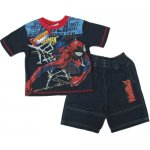Spiderman dark blue T-shirt with denim pants sets