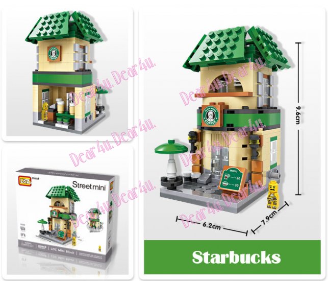 Street mini - Starbucks LOZ iBLOCK Micro Mini Lego - Click Image to Close