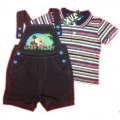 Boys Mickey Mouse two piecs overall with matched collar shirt