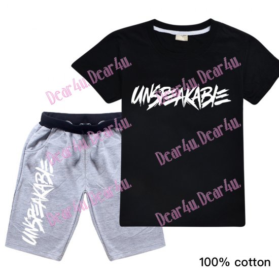Boys Unspeakable 100% cotton short sleeve pjs outfit - Click Image to Close