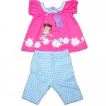 Girls DORA summer top pink tops and dots pant