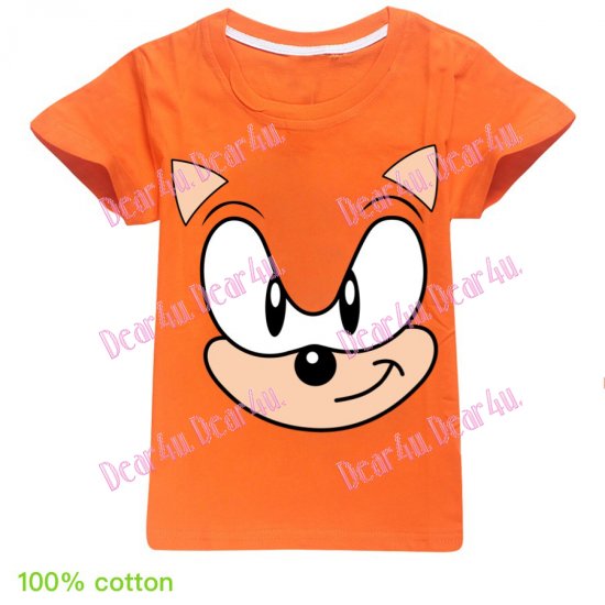 Boys 100% cotton T-shirt - Sonic the hedgehog - Click Image to Close