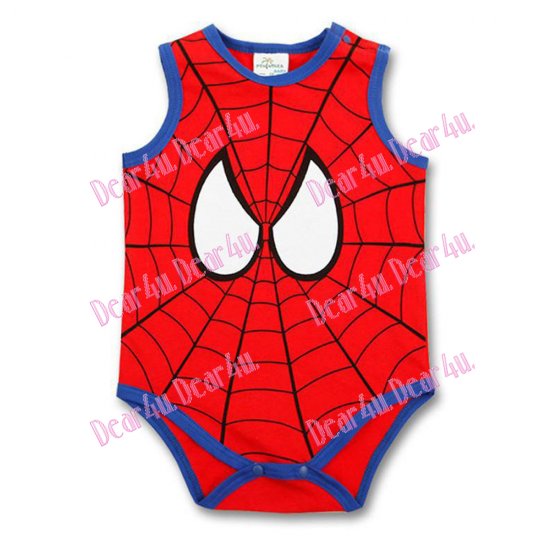 Boys baby toddler cotton Romper - Spiderman sleeveless - Click Image to Close