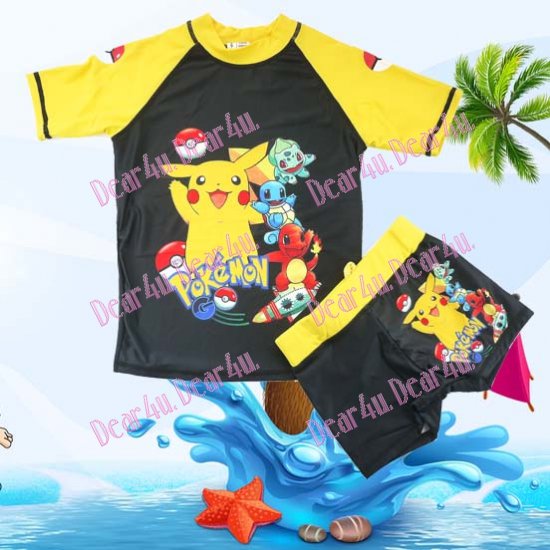 Kids swimming bather swim suit top trunks - Pokemon - Click Image to Close