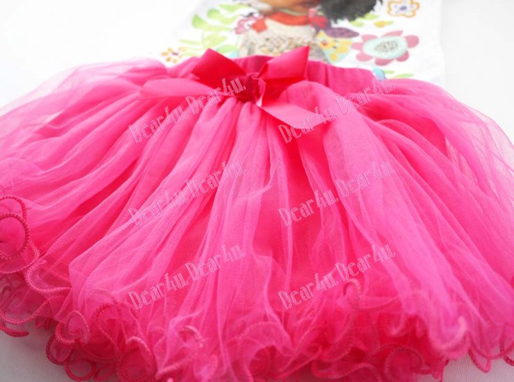 Girls MOANA party outfit top with pink tutu dress - Click Image to Close