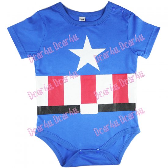Boys baby toddler cotton Baby Romper - Captain America - Click Image to Close