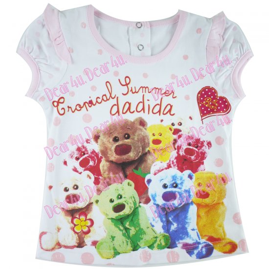 baby Girls dadida happy bears print tee - Click Image to Close