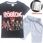 Boys ROBLOX short sleeve set pjs 100% cotton - black