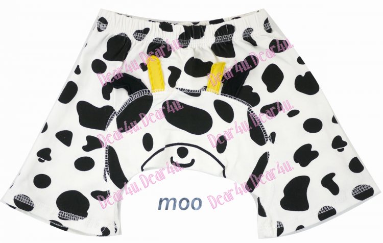 Baby boys/girls bloomer nappy cover short pants - moo - Click Image to Close