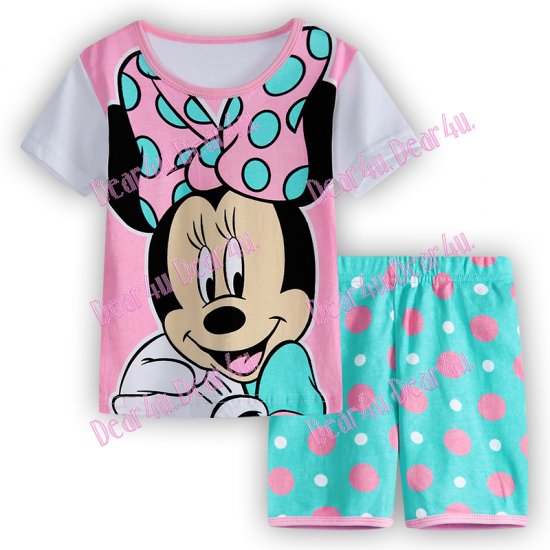 Babies Girls Minnie Mouse 2pcs pyjama pjs - cotton - Click Image to Close