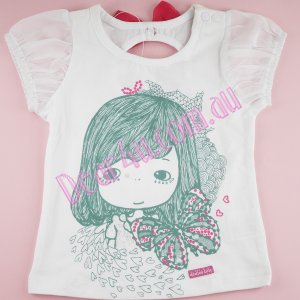 Girls print tee with back 3d bow