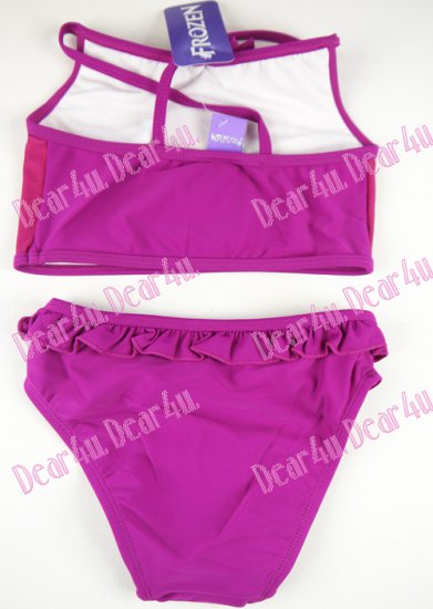 Girls FROZEN Elsa & Anna purple swimming wear - purple 2pcs - Click Image to Close