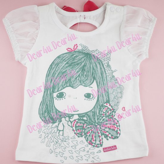 Girls print tee with back 3d bow - Click Image to Close