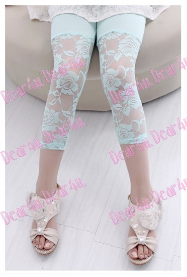 Girls Lace Tight canny colour Leggings - Click Image to Close