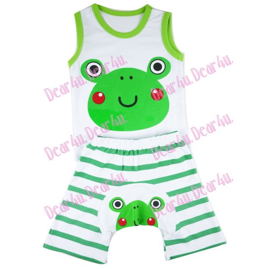Baby boys/girls singlet and shorts sets - frog - Click Image to Close