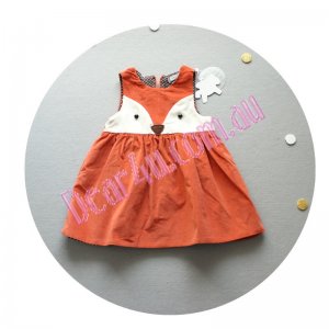 Girls stylish LITTLE FOX party princess spring autumn dress