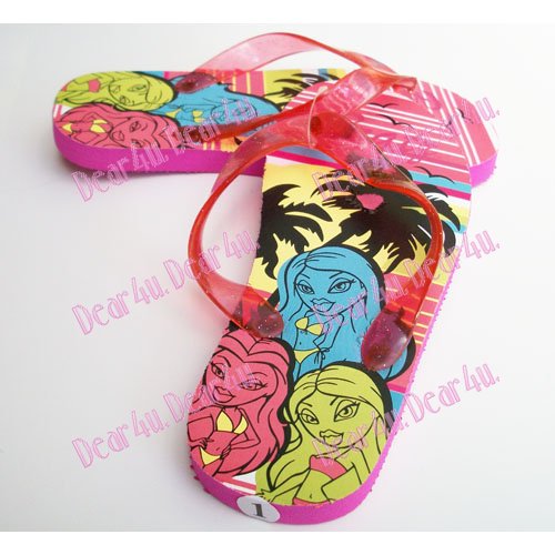 Girls kids summer beach sandals thongs flip flops - Bratz pink - Click Image to Close