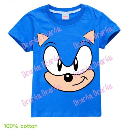 Boys 100% cotton T-shirt - Sonic the hedgehog - Click Image to Close