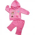 Girl Minnie Mouse Hooded zipup Tracksuit 2pcs - pink love