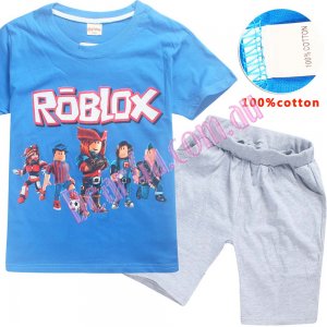 Boys ROBLOX short sleeve set pjs 100% cotton - blue