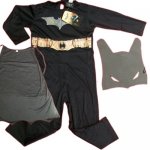 Batman Costume party dress up with Mask 3pcs black design 2