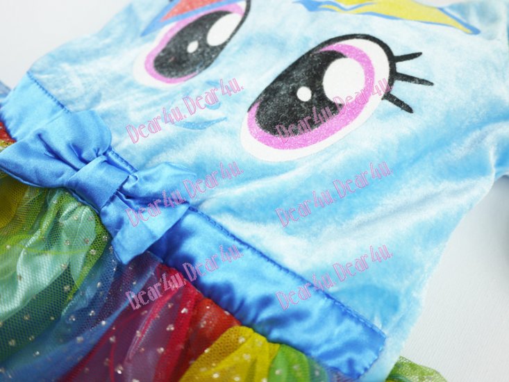 Girls My Little Pony rainbow party dress ruffle dress - Click Image to Close