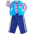 ELMO boys 3 piece striped top vest and long pant blue