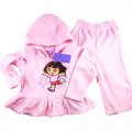 Girls DORA Pink Hoodie Tracksuit 2 pcs set - pink