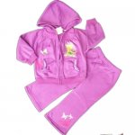 Girl Tinkerbell shinning Hoodie Tracksuit 2 pcs set - Purple