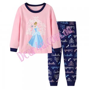 Babies girls long sleeve cotton 2pcs pyjama pjs - Princess Cinde