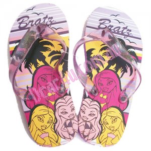 Girls kids summer beach sandals thongs flip flops - Bratz purple