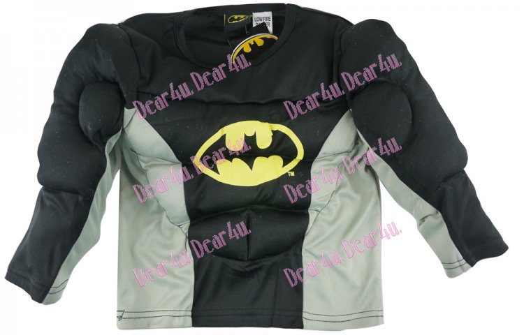 Batman muscle Costume party dress up with Mask 3pcs black - Click Image to Close