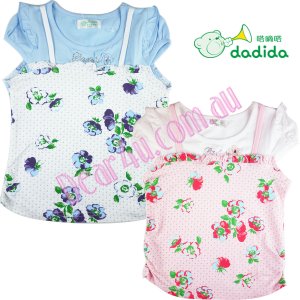 Girls dadida floral top pink or blue