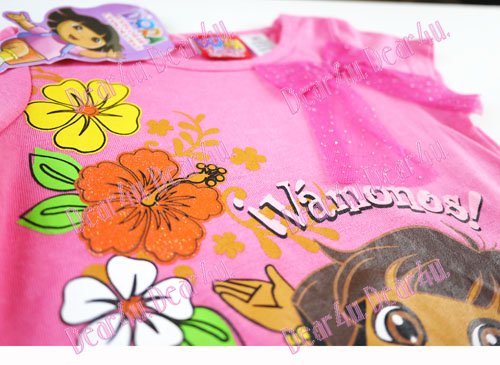 Girls Dora Rainforest Fiesta Pink top tutu with leggings - Click Image to Close