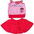 Girls DORA striped singlet top and red skirt